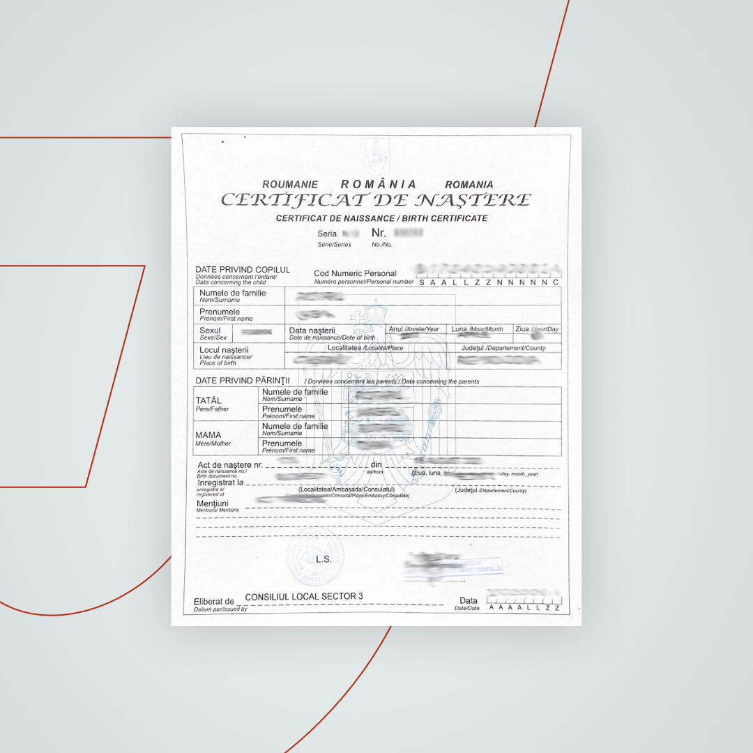 Certificate de naștere și de căsătorie românești